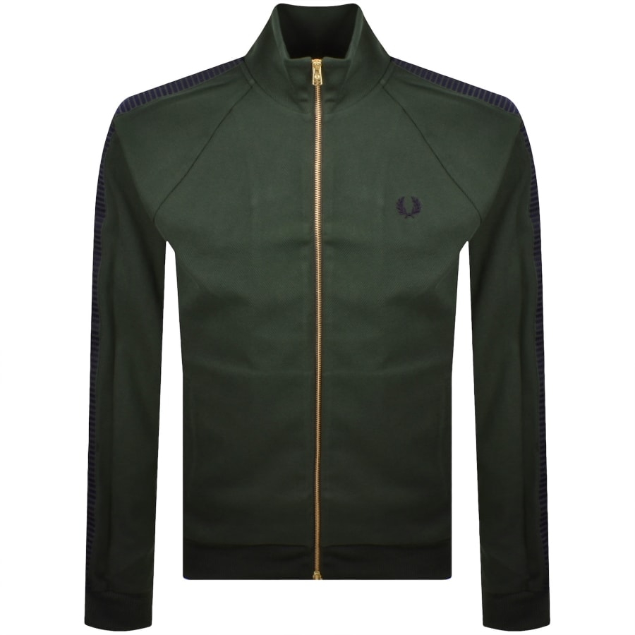 Fred Perry Dash Taped Track Top Green | Mainline Menswear